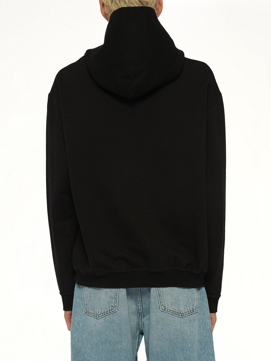 Upside Down Logo Hoodie in Black