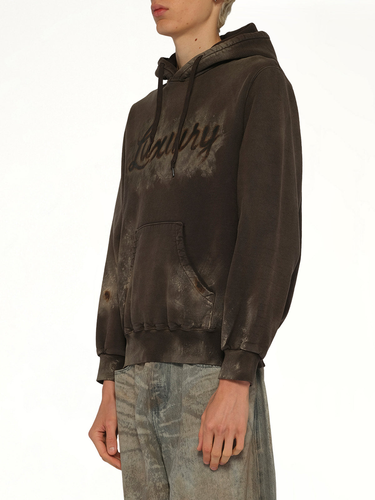 Luxury Mud Paint Hoodie in Brown