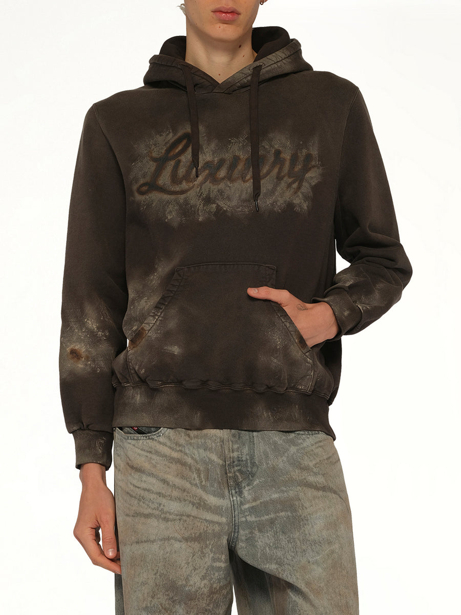 Luxury Mud Paint Hoodie in Brown