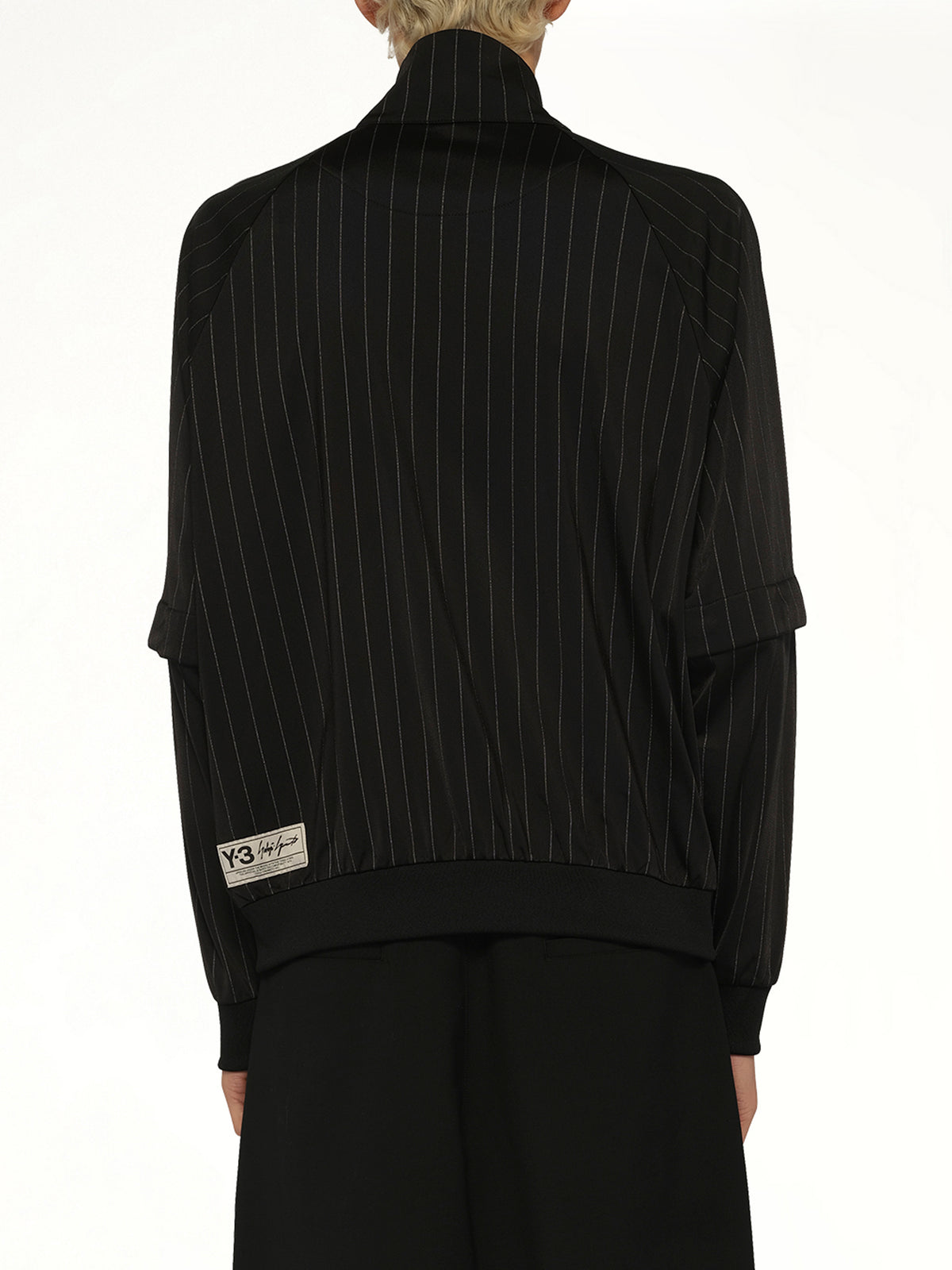Pinstripe Track Top in Black