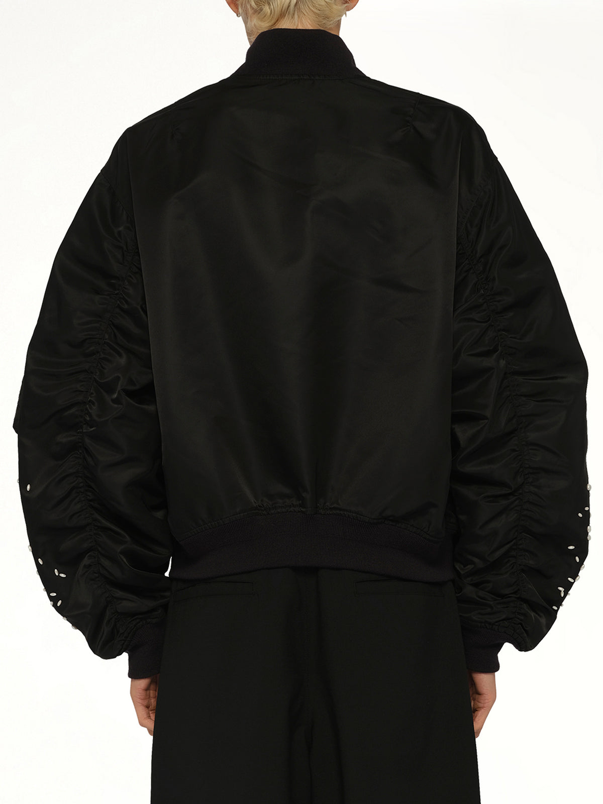 Spilled Rice Bomber Jacket in Black