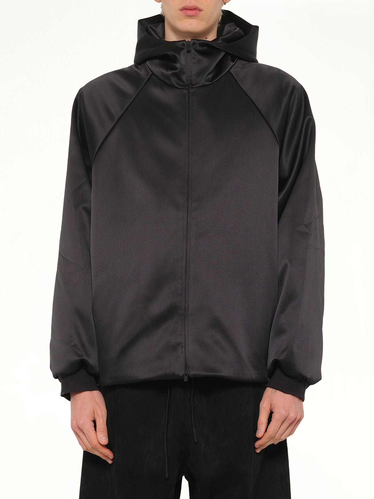 Hooded Bomber Jacket in Vintage Black