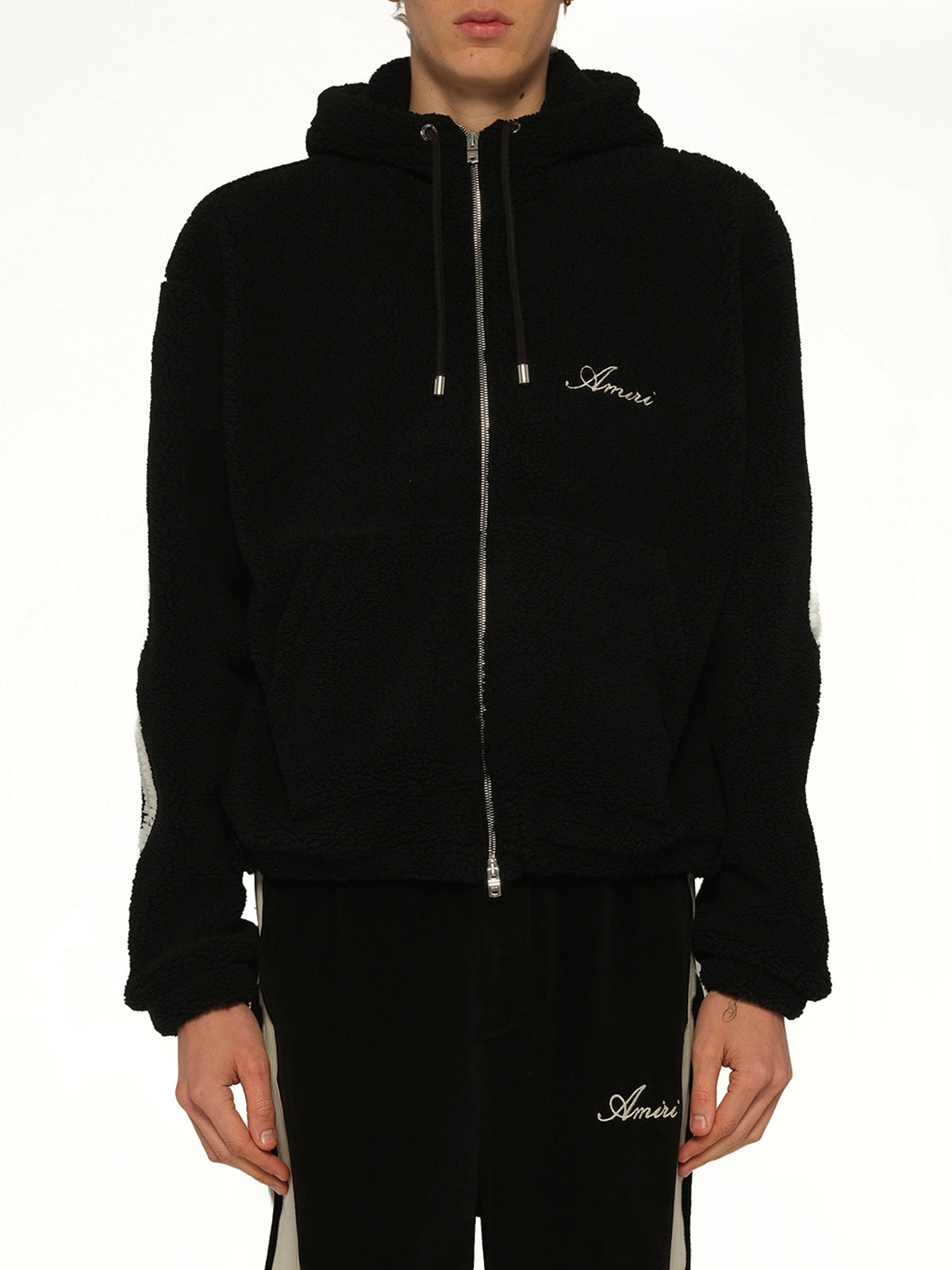 Bones Fleece Zip Hoodie in Black