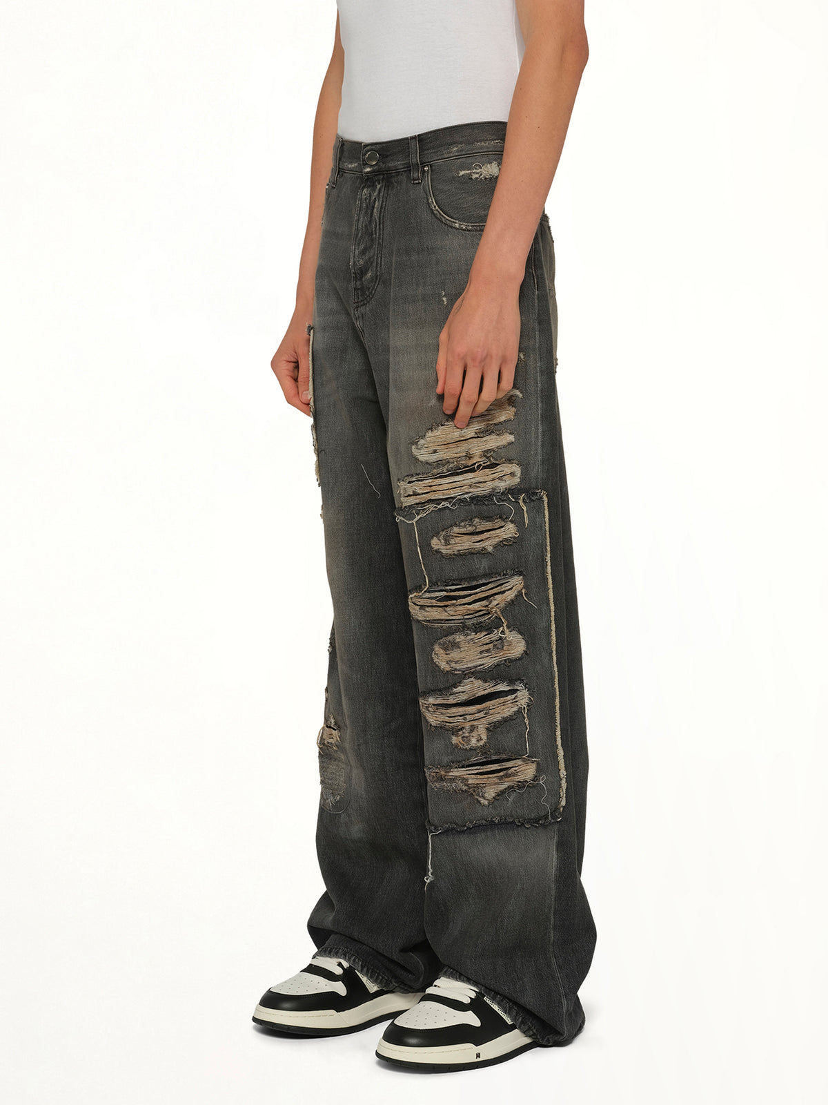 Carpenter Repaired Baggy Jean in Crafted Black