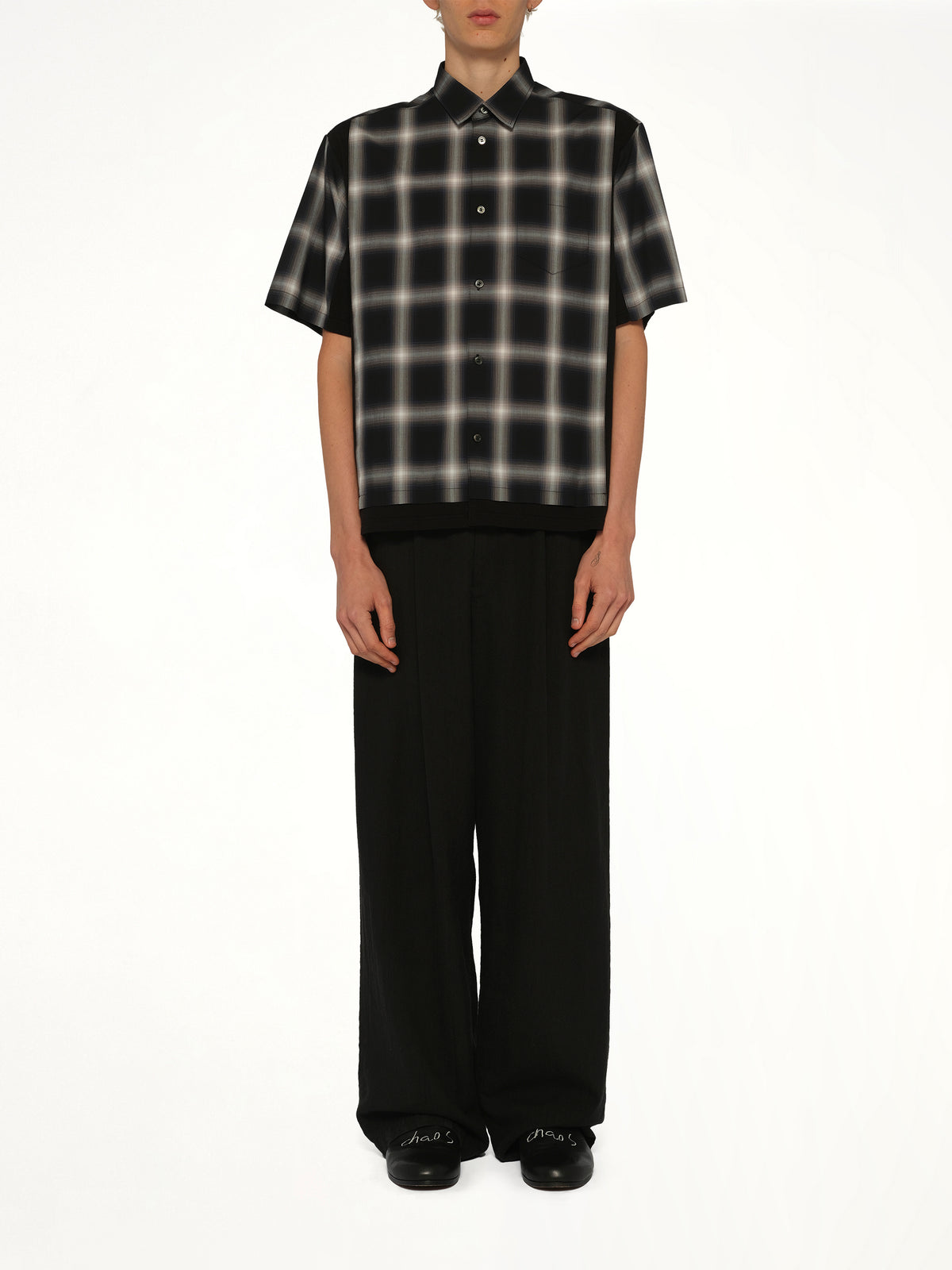 Combo Check SS Shirt in Black
