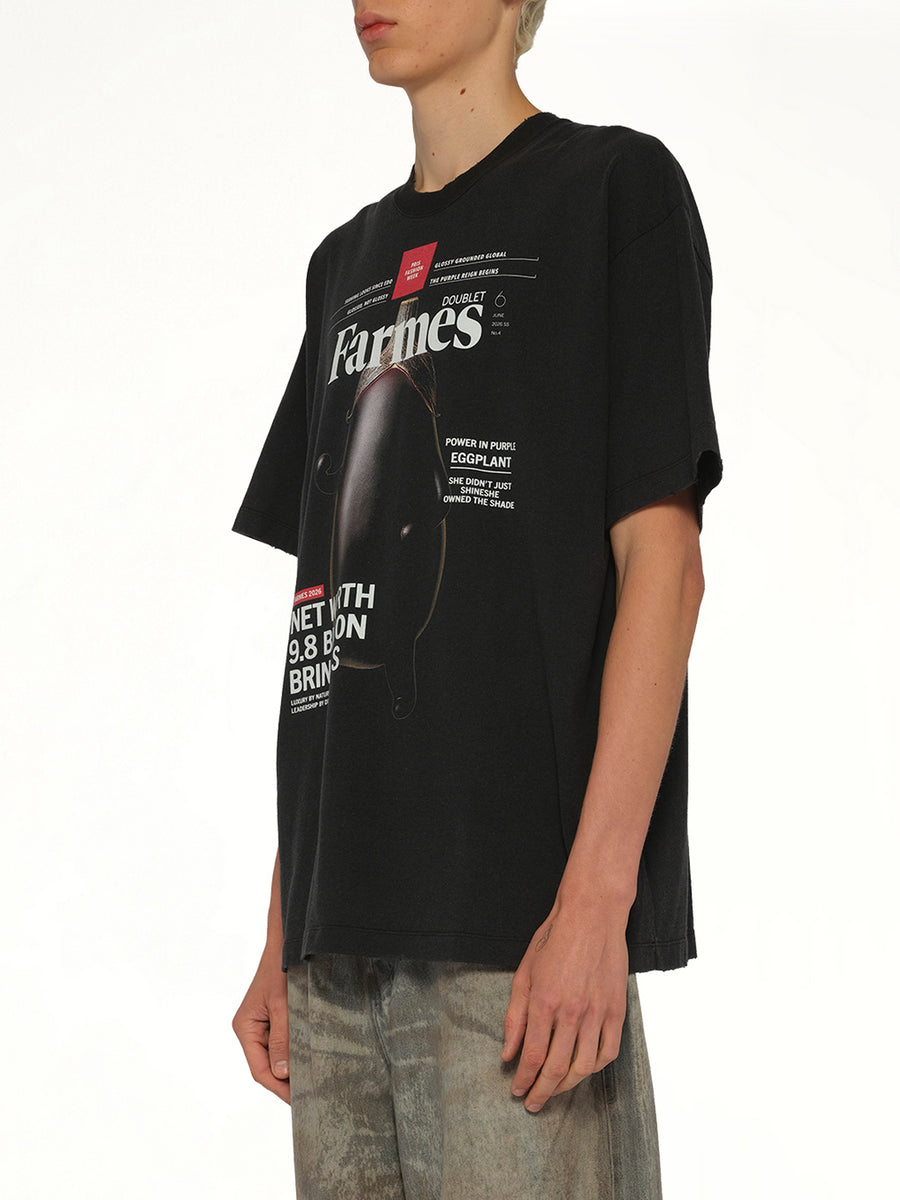 Farmes Magazine Cover T-Shirt in Black