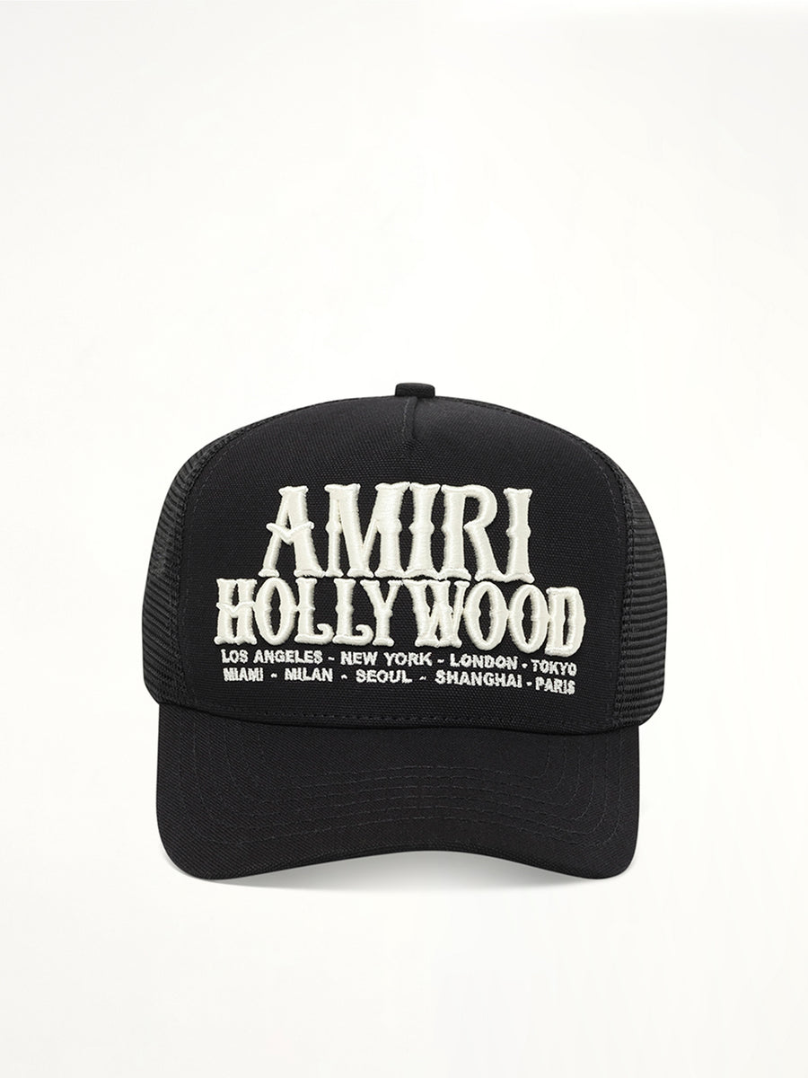 Amiri Hollywood Trucker Hat in Black