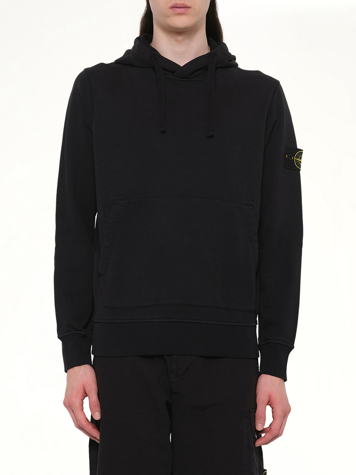 6100062 Cotton Fleece Hoodie in Black