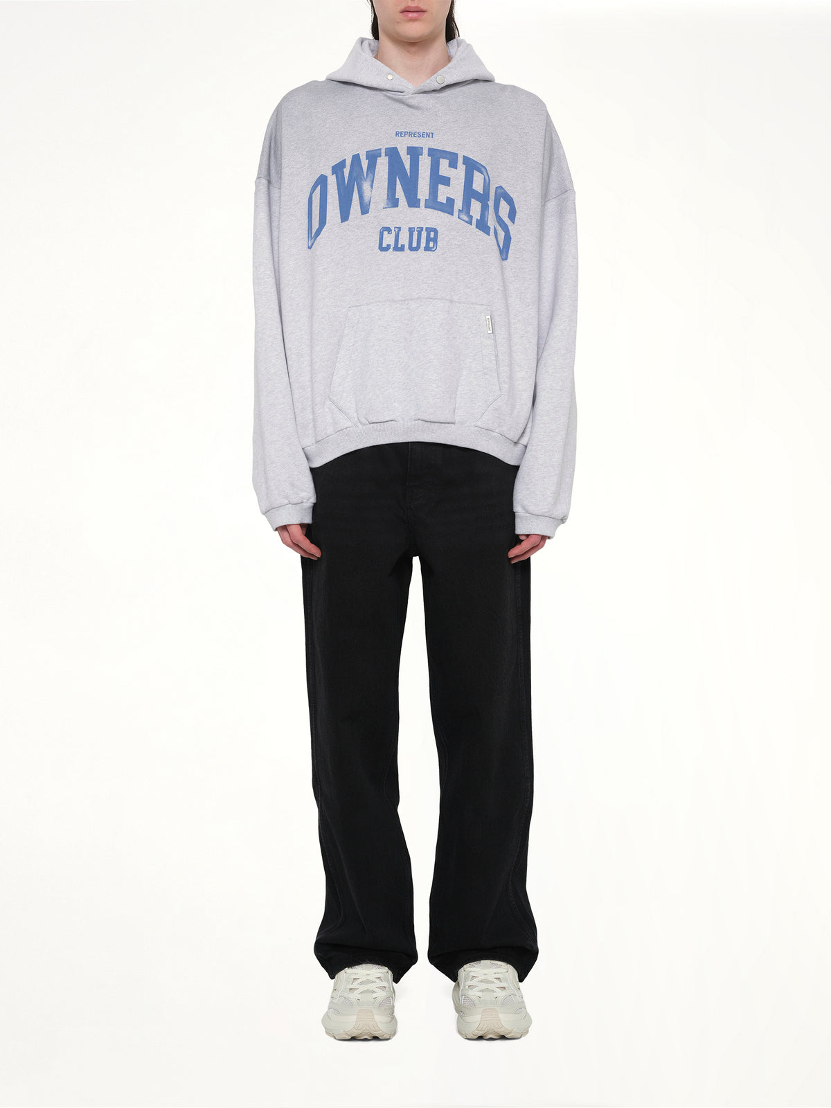 Represent Owners Club Hoodie in Sprayed Ice Grey Marl