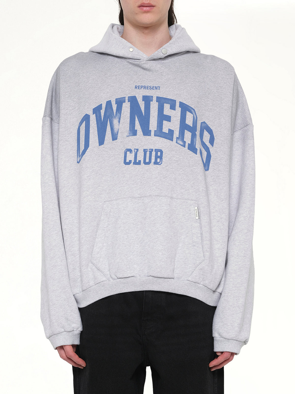 Represent Owners Club Hoodie in Sprayed Ice Grey Marl