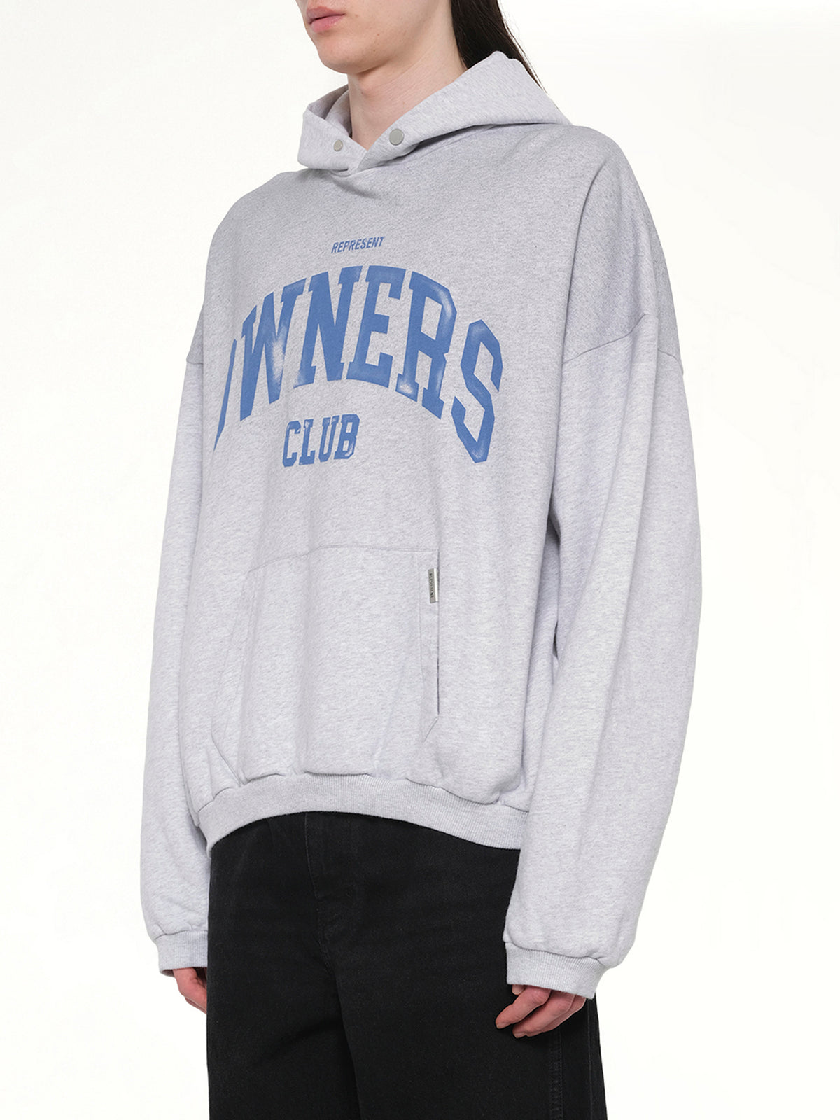 Represent Owners Club Hoodie in Sprayed Ice Grey Marl