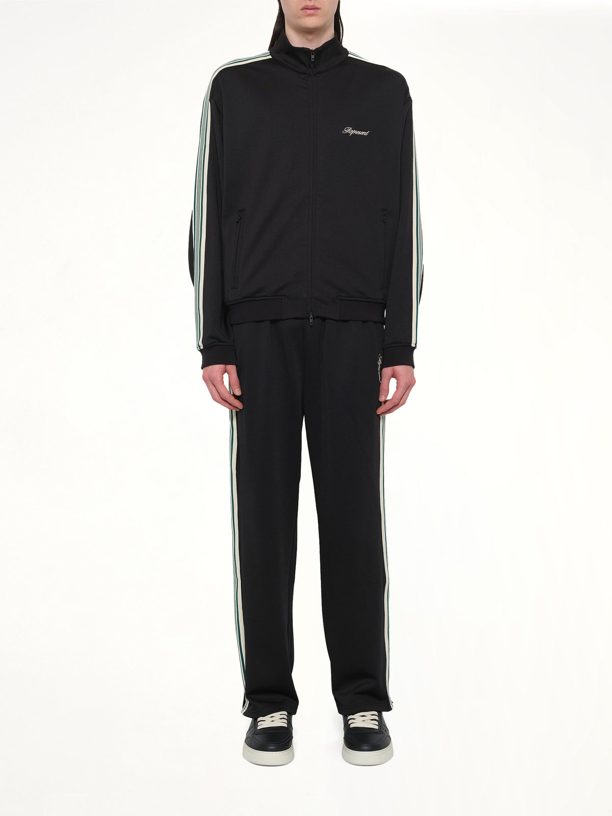 Taped Track Jacket in Jet Black