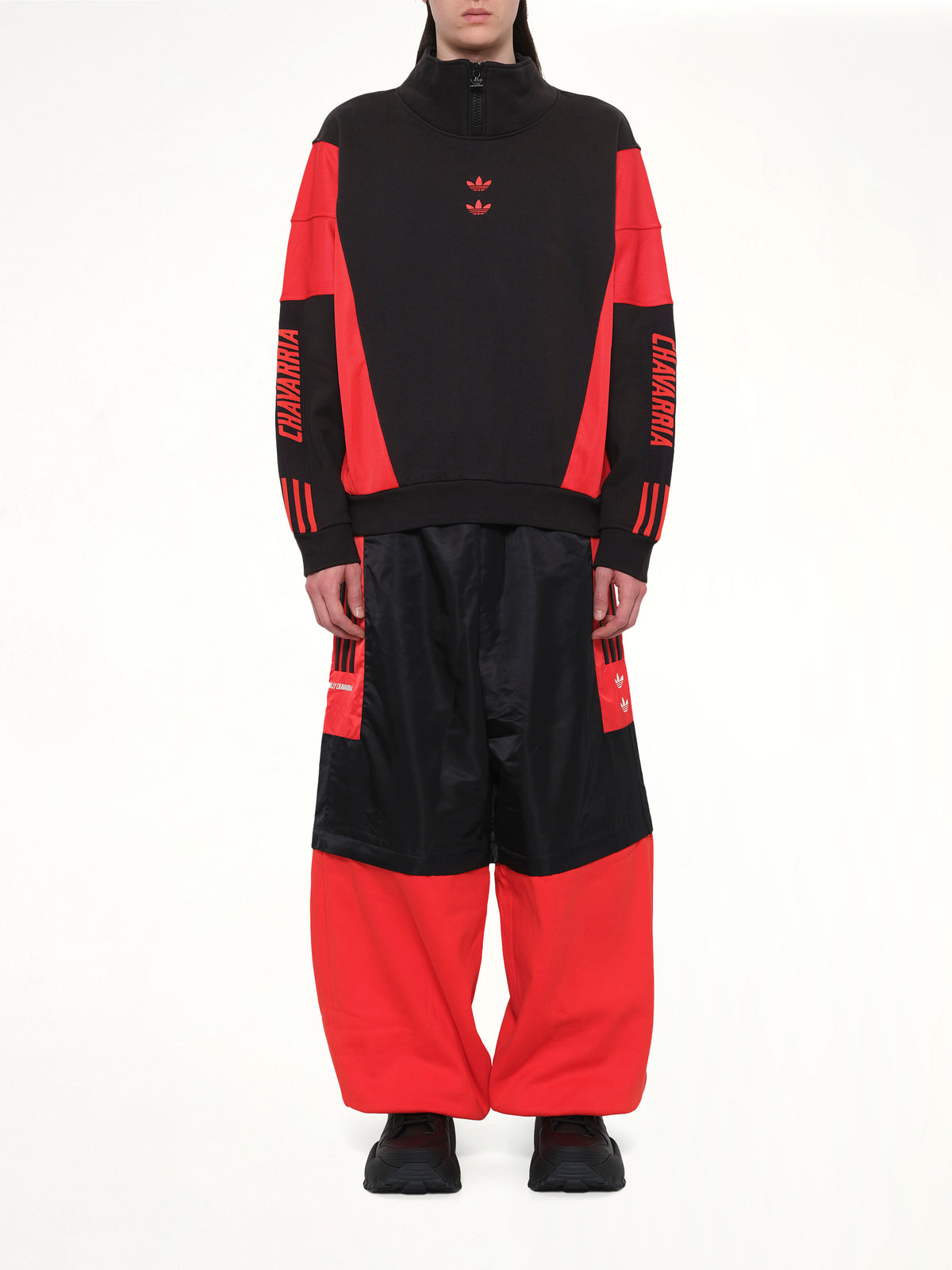 Adidas X Chavarria Watsonville Mockneck in Black/Red