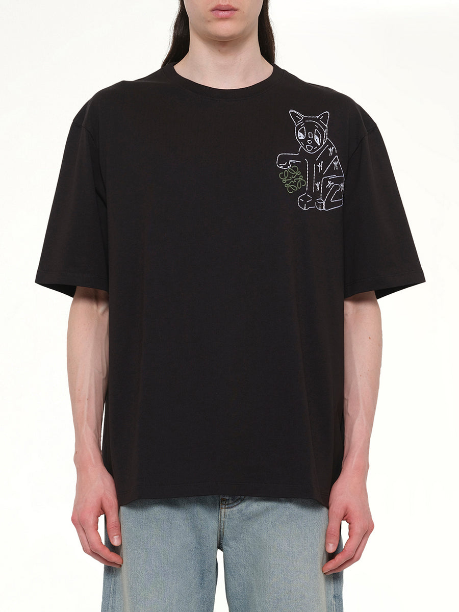Louis Wain Loose Fit T-Shirt in Black