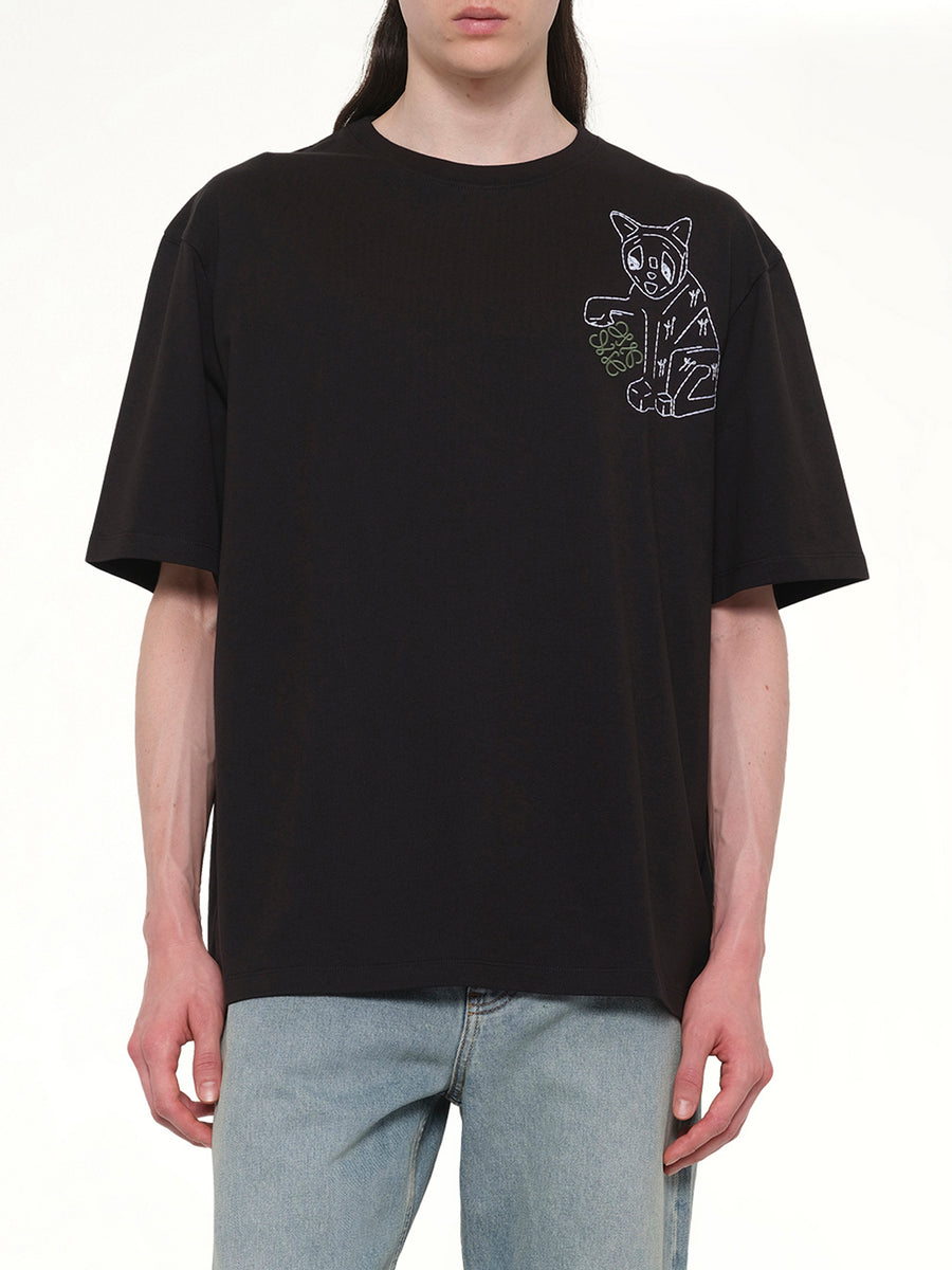 Louis Wain Loose Fit T-Shirt in Black
