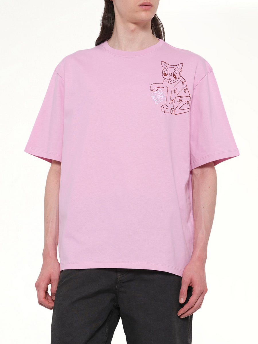 Louis Wain Loose Fit T-Shirt in Pink