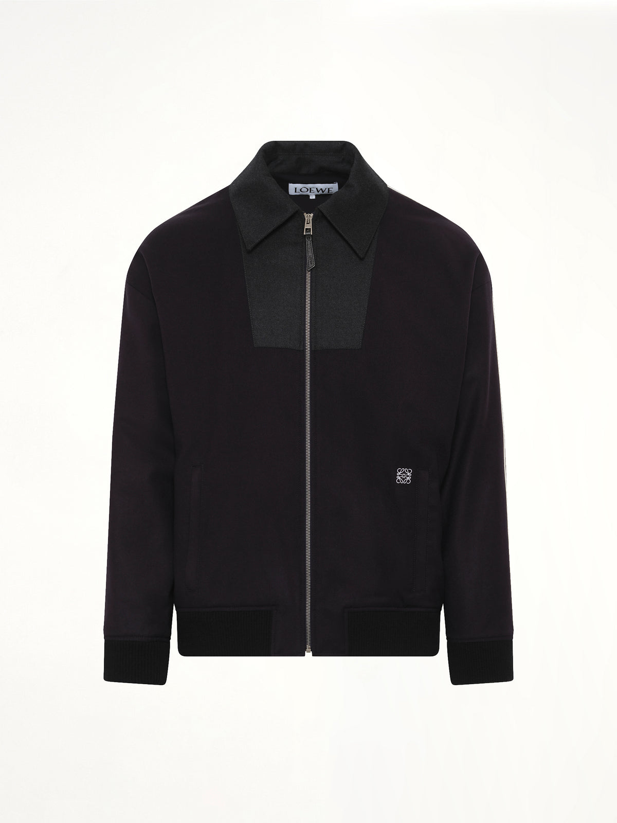 Wool Tracksuit Jacket in Navy/Grey