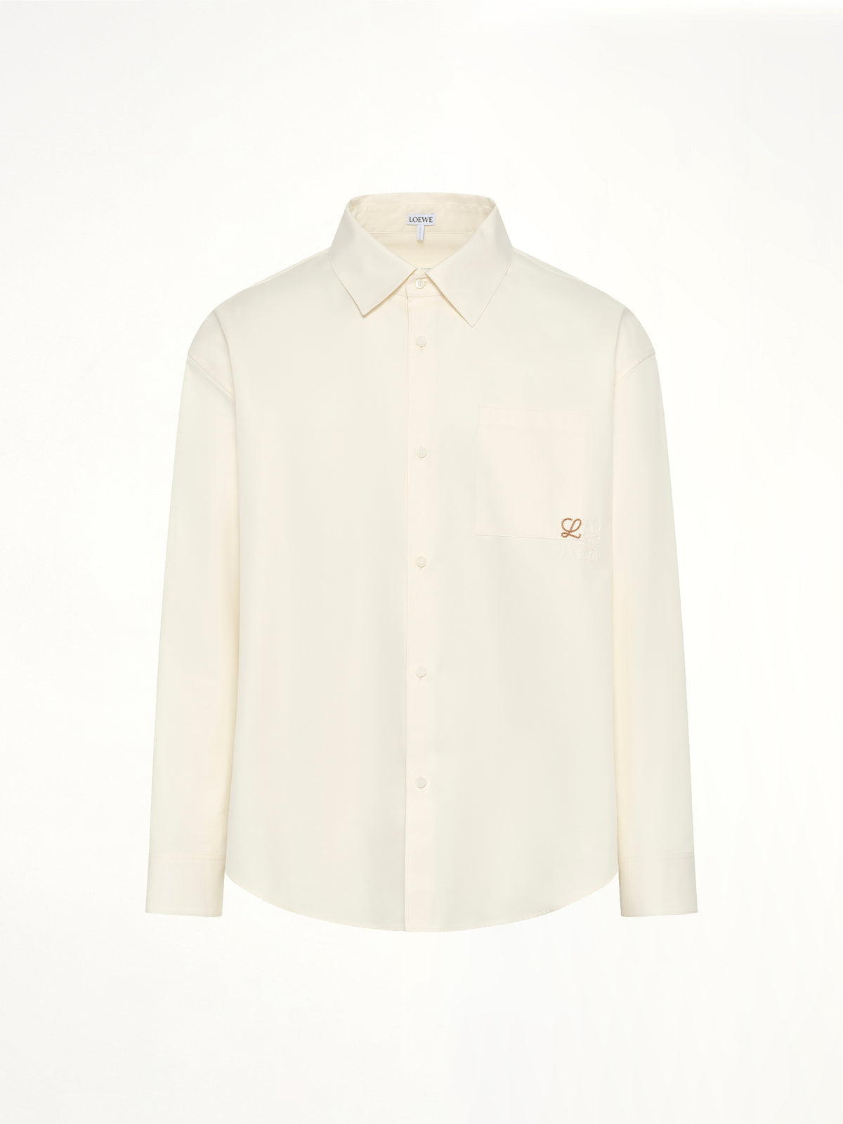Anagram Embroidered Shirt in Ecru