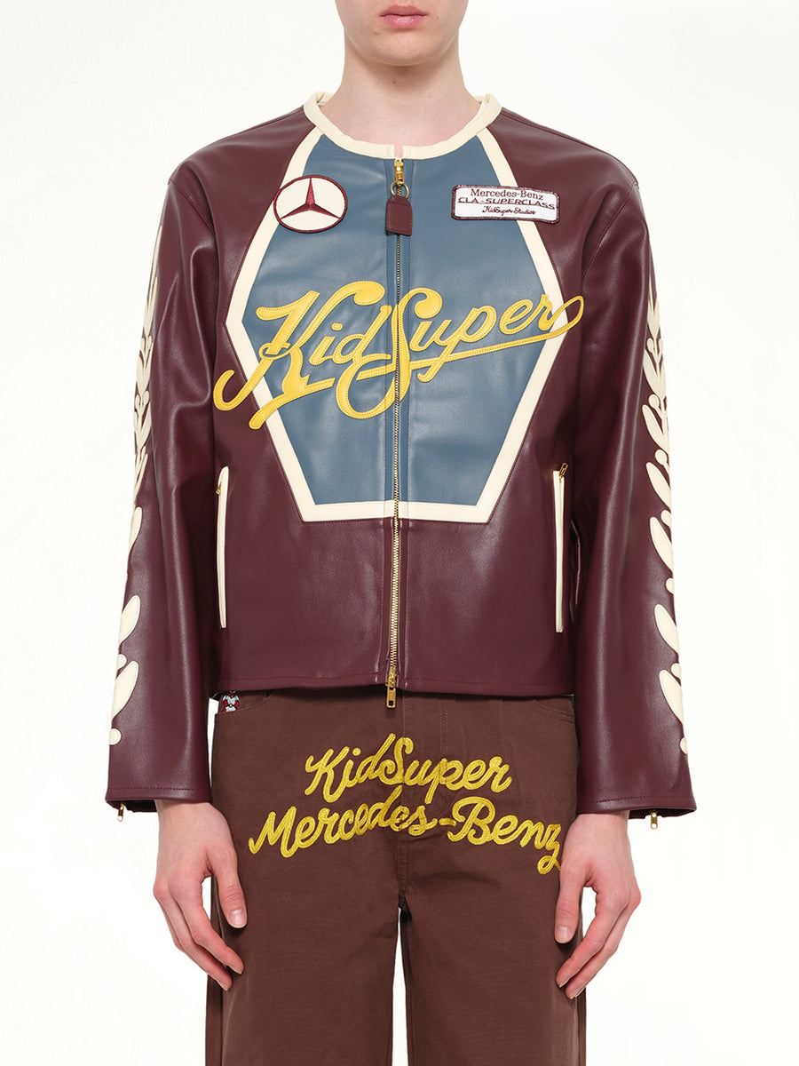 Kidsuper X Mercedes Benz Racer Jacket in Burgundy