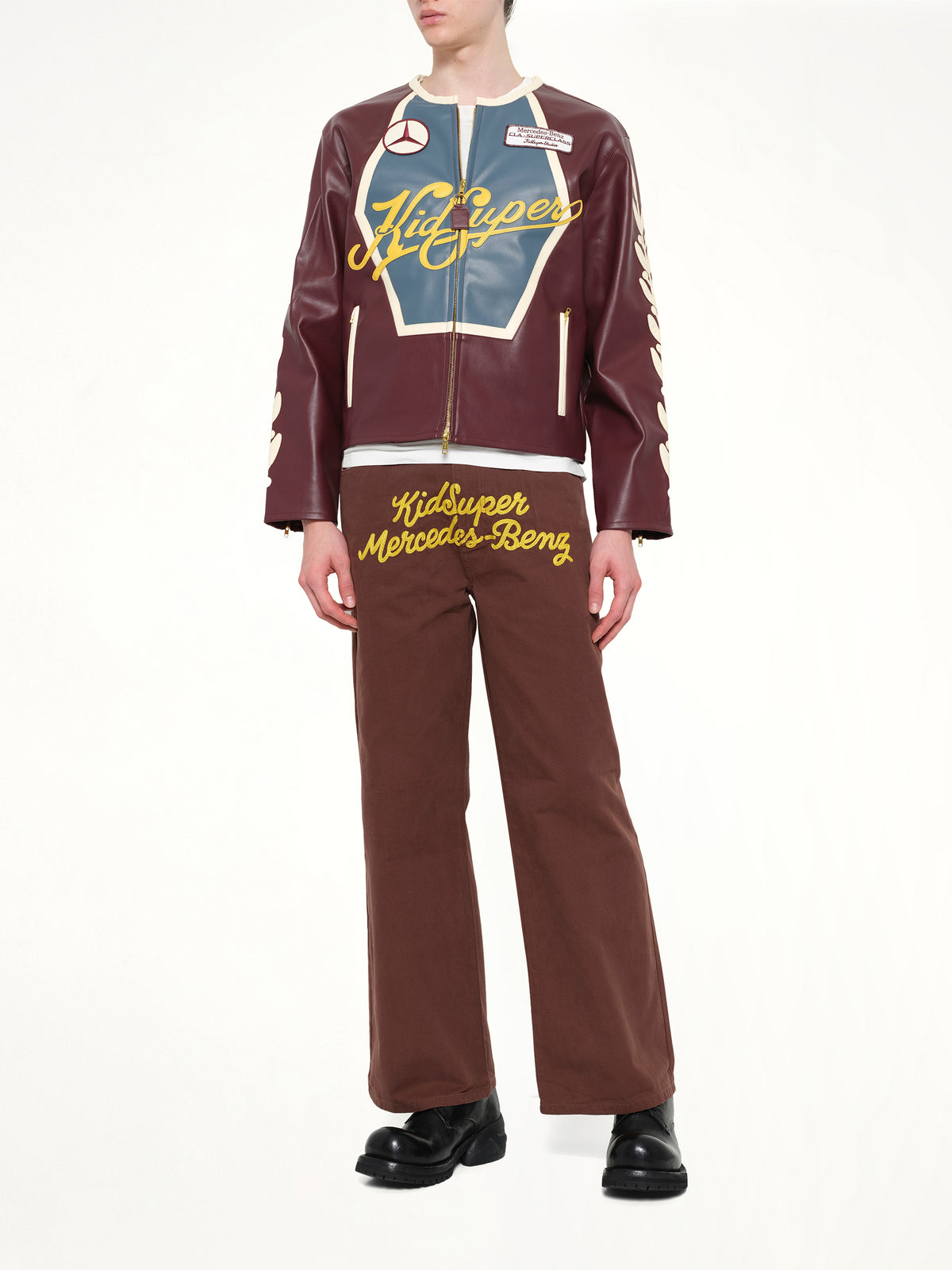 Kidsuper X Mercedes Benz Racer Jacket in Burgundy