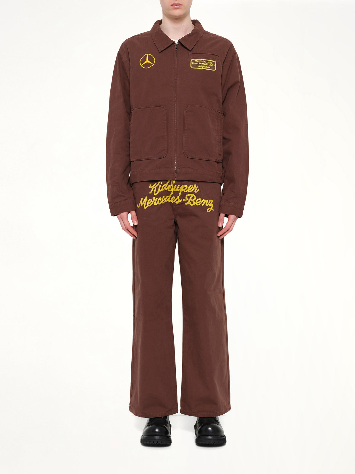 Kidsuper X Mercedes Benz Work Jacket in Brown