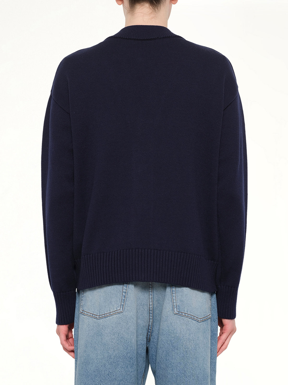 Contrasted Ami De Coeur Cardigan in Navy