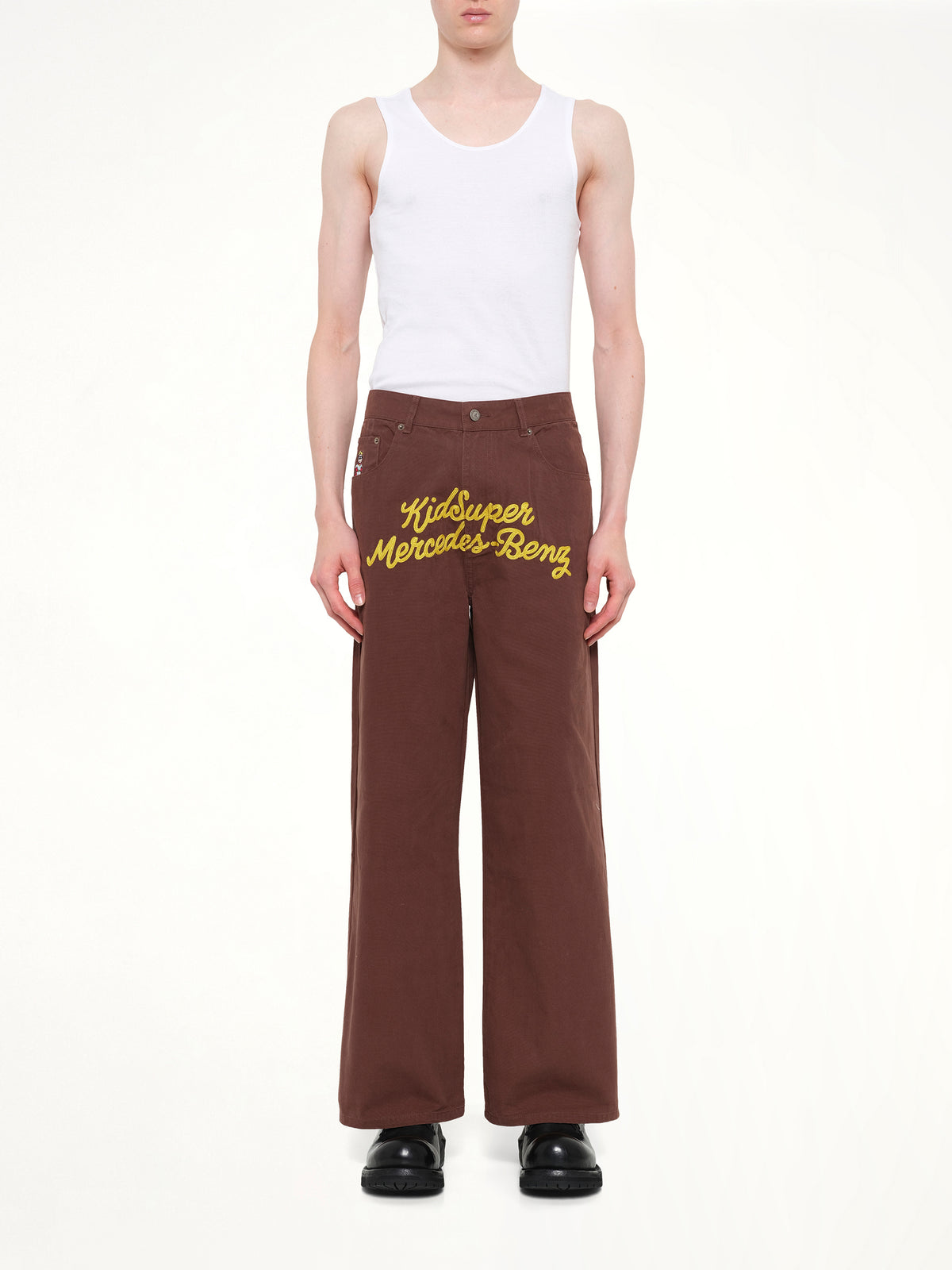 Kidsuper X Mercedes Benz Work Pants in Brown