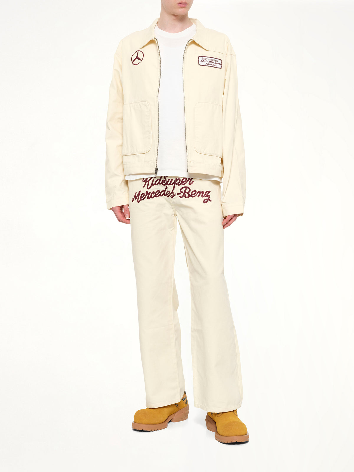 Kidsuper X Mercedes Benz Work Pants in Cream