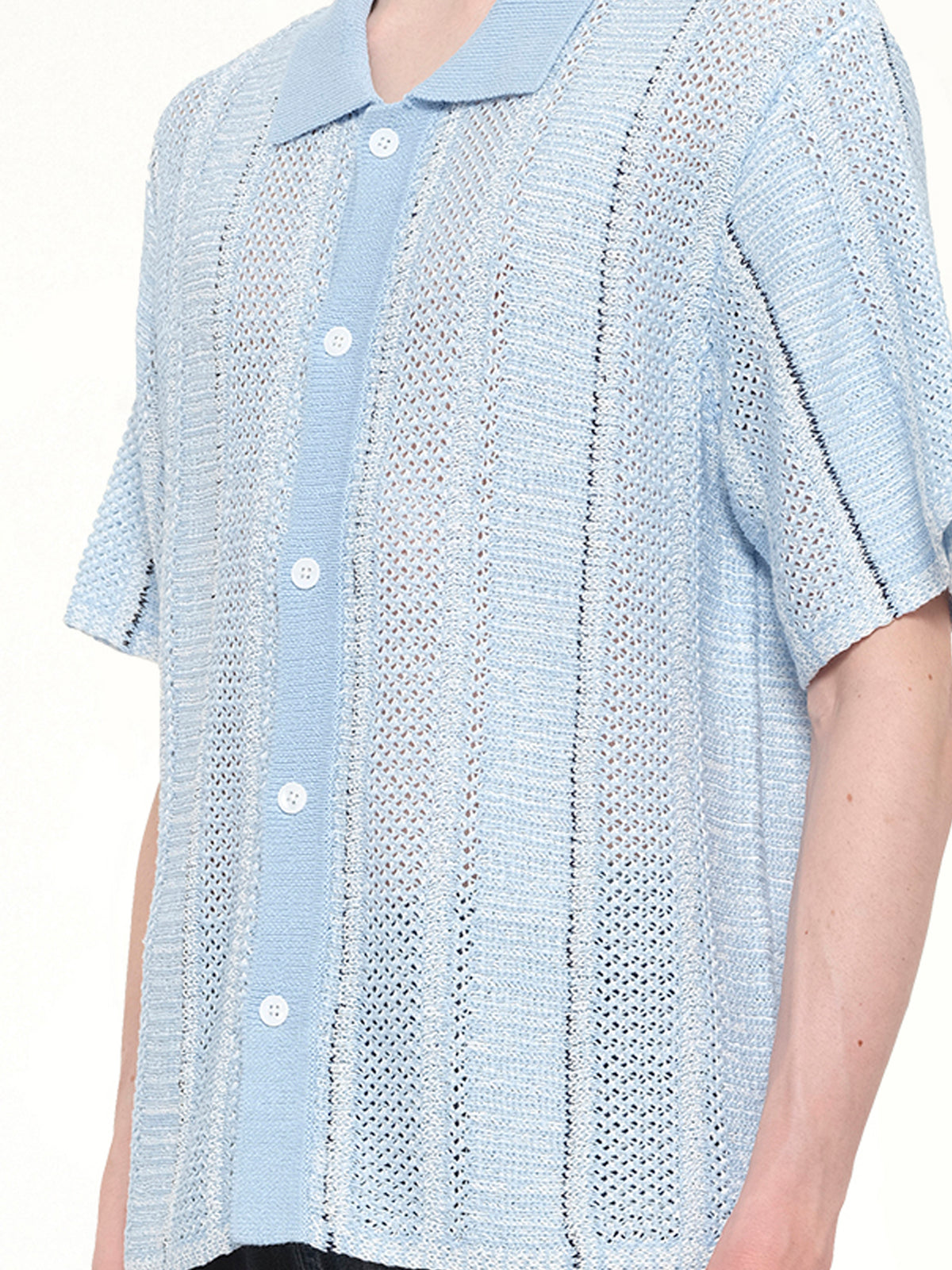 Knitted Shirt in Blue Check
