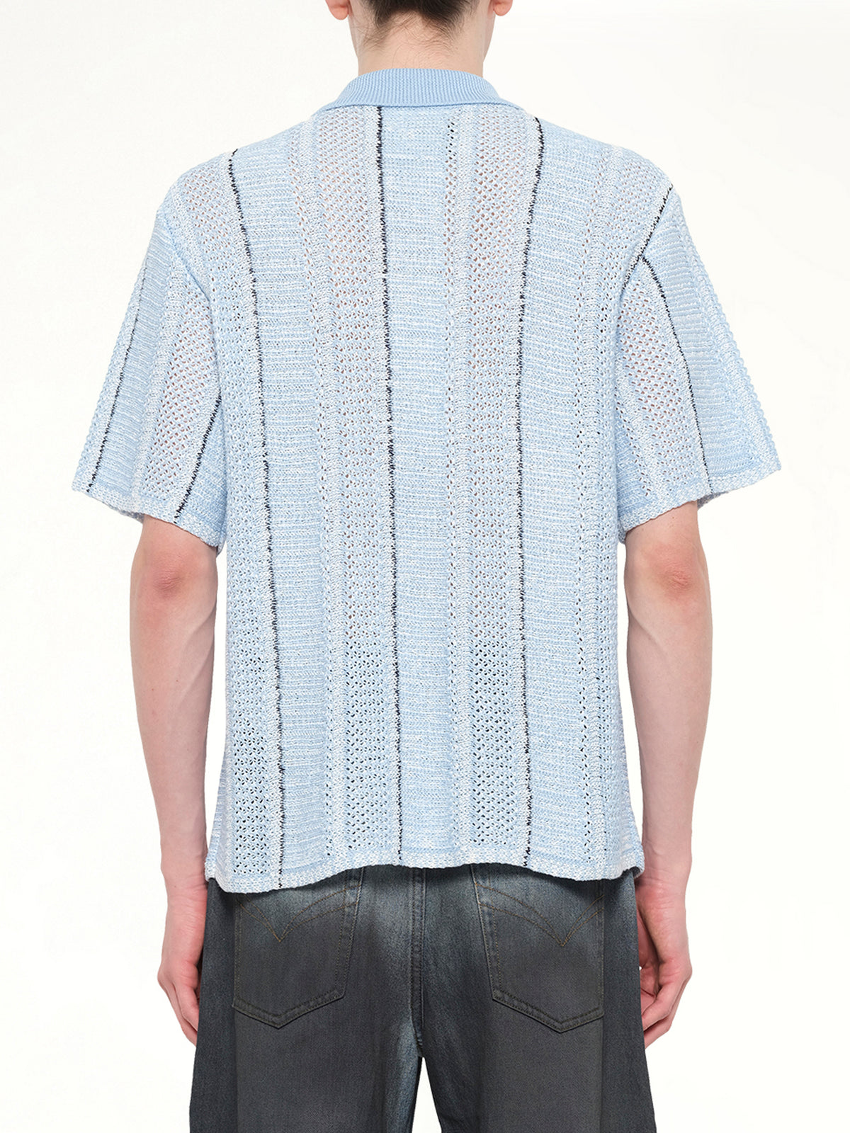 Knitted Shirt in Blue Check