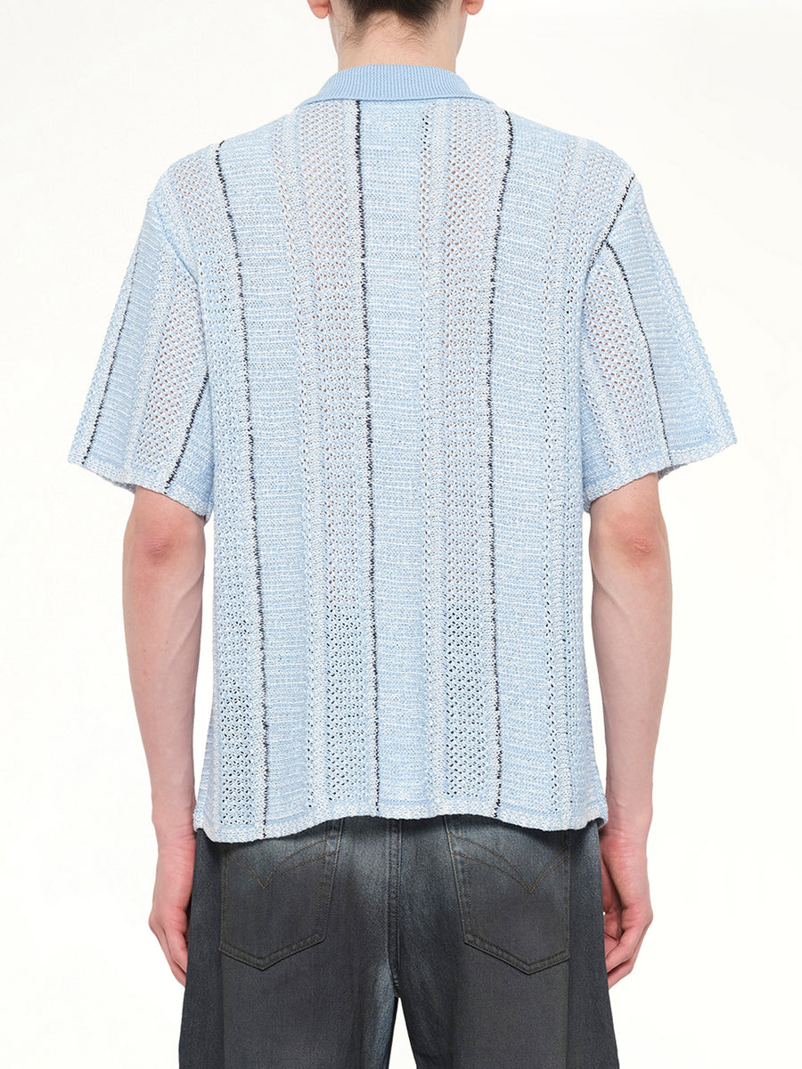 Knitted Shirt in Blue Check