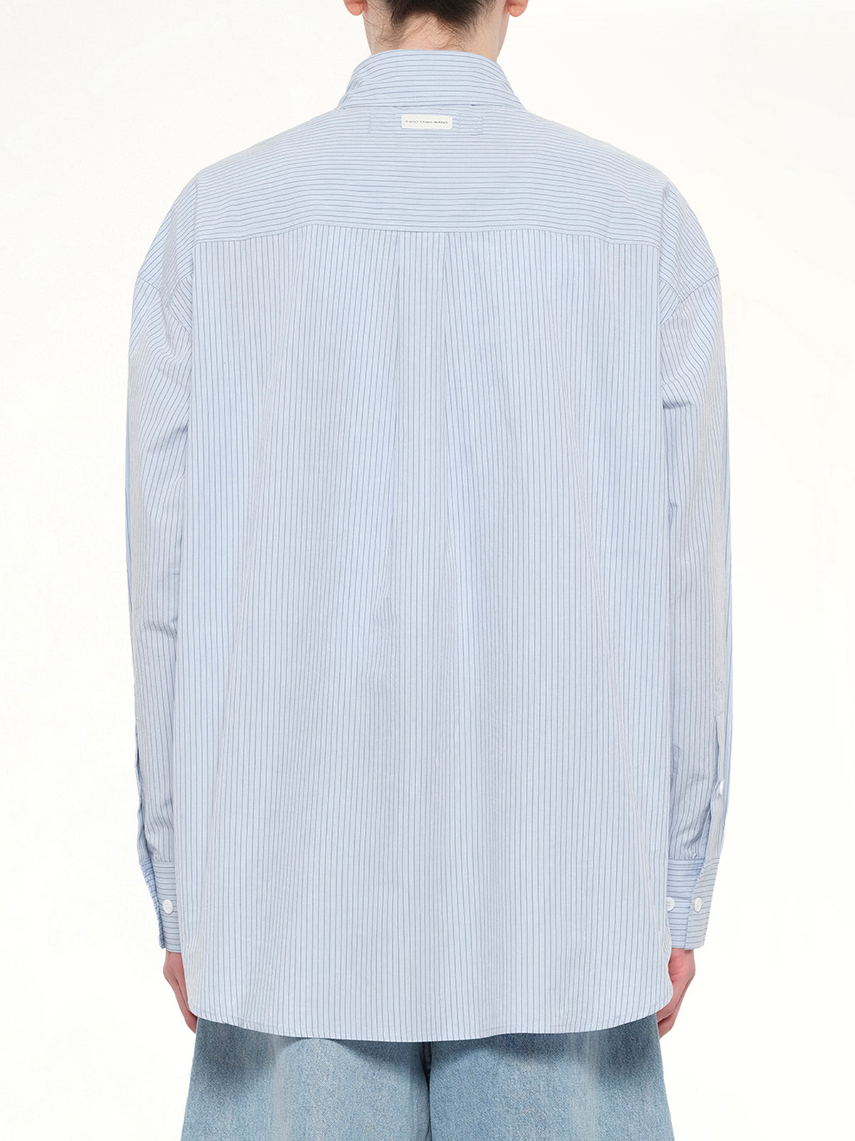 Plants Patched Shirt in Blue Stripe
