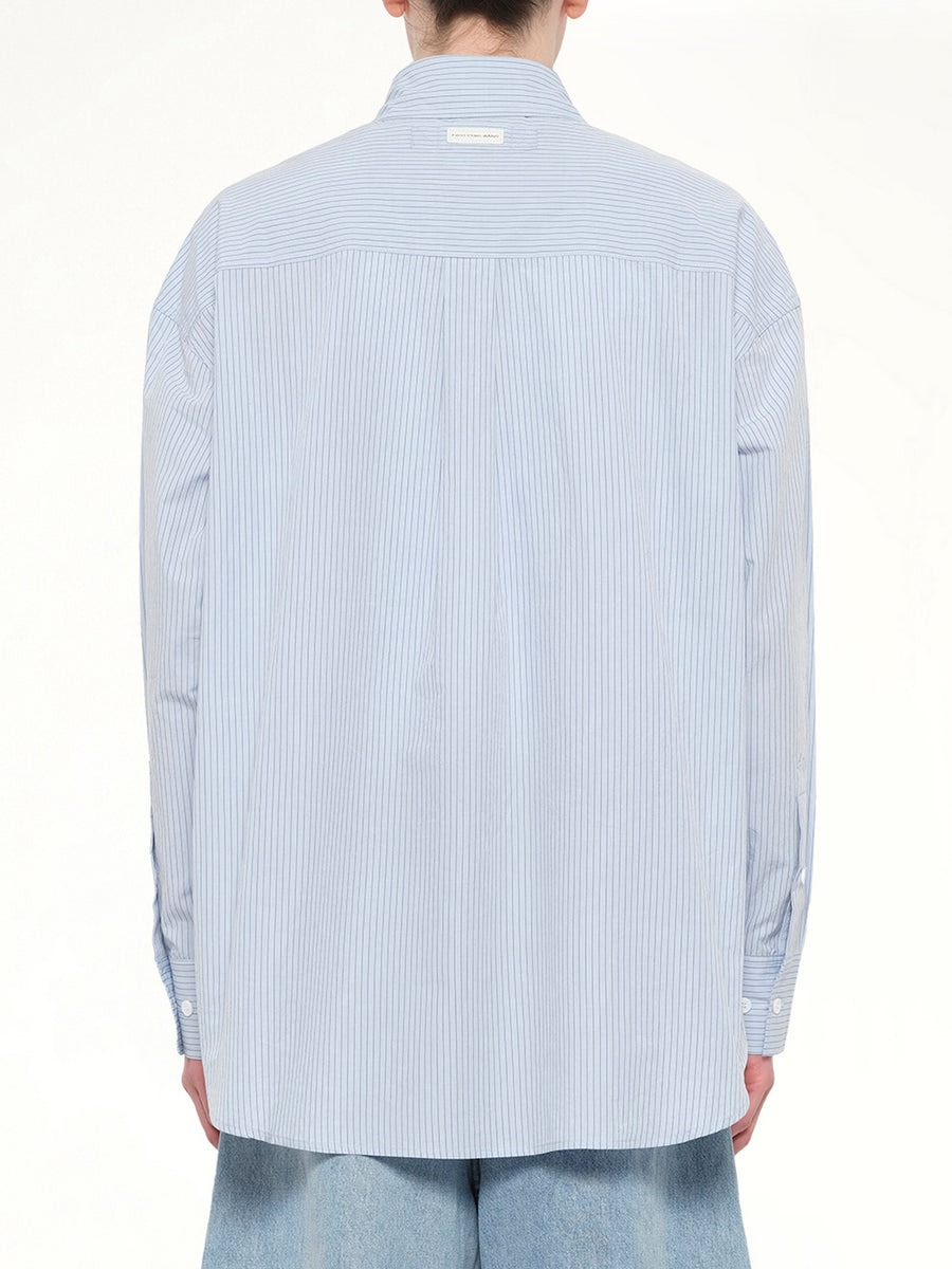 Plants Patched Shirt in Blue Stripe