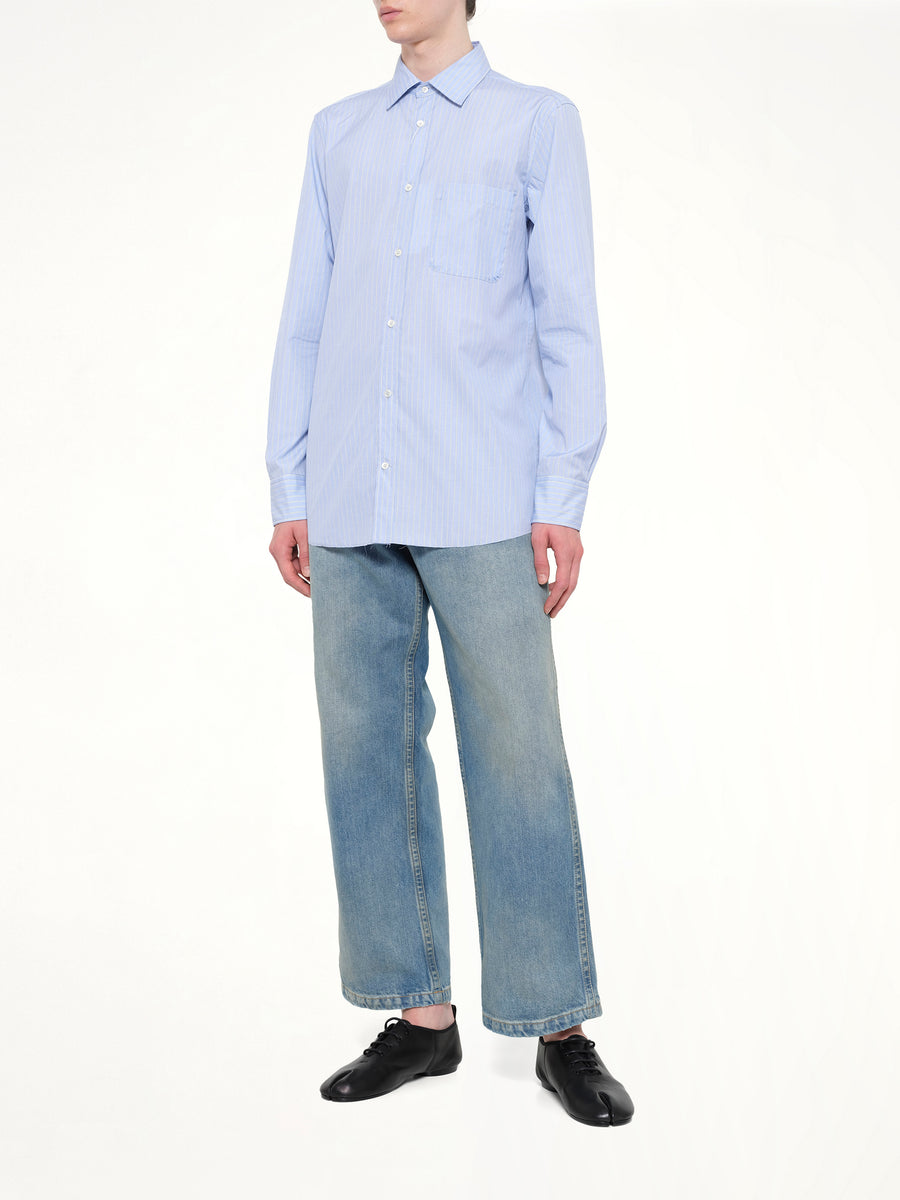 Stripe Long Sleeve Shirt in Blue