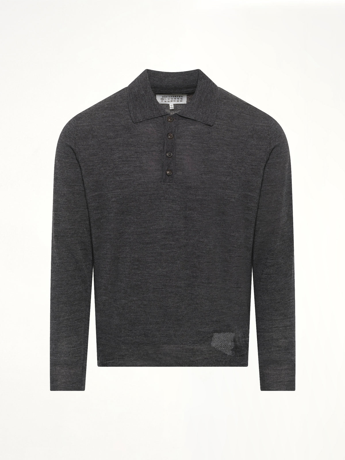 Knit Polo in Medium Grey