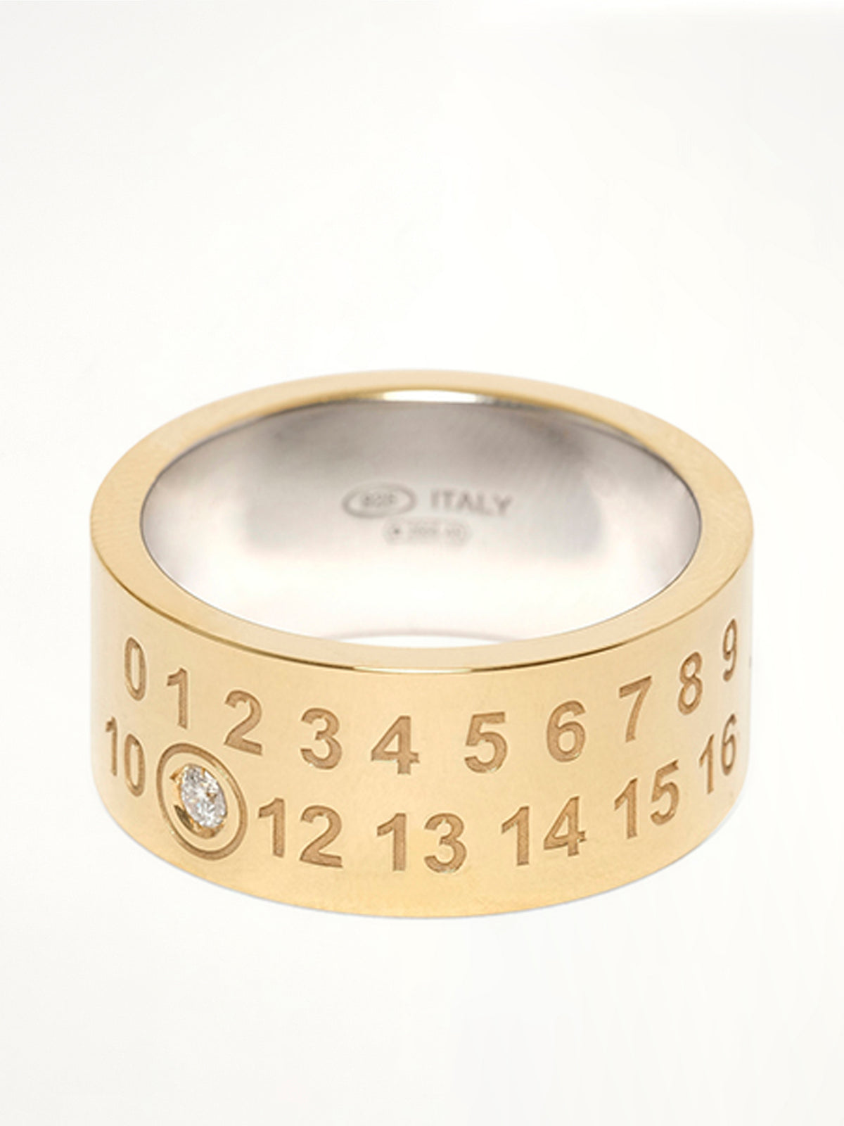 Lab-Grown Diamond Number Ring 10mm in Gold Coated Silver