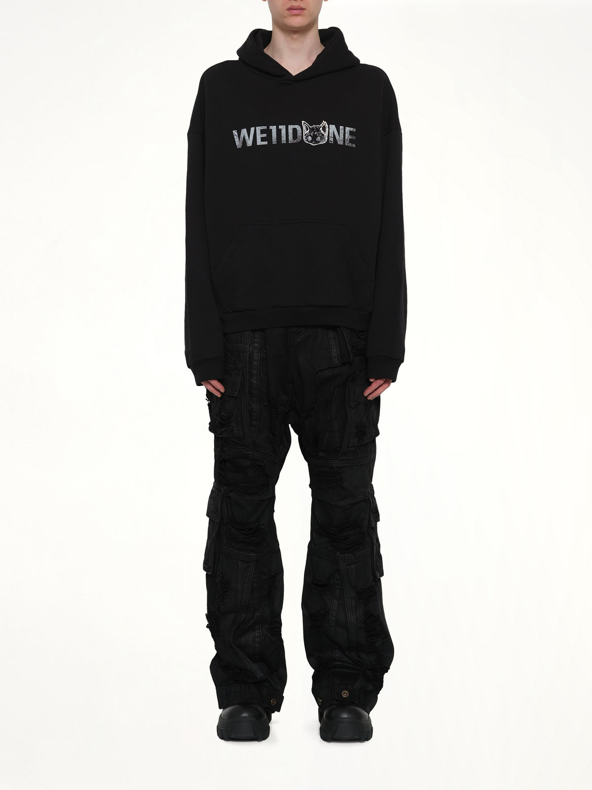 Amber Logo Hoodie in Black