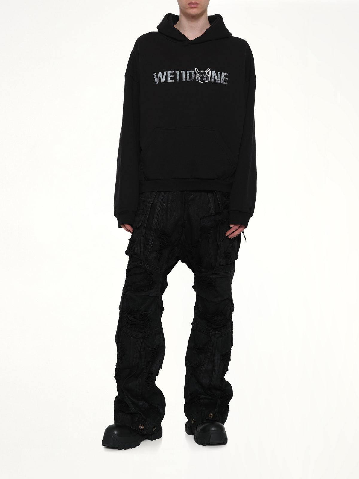 Amber Logo Hoodie in Black