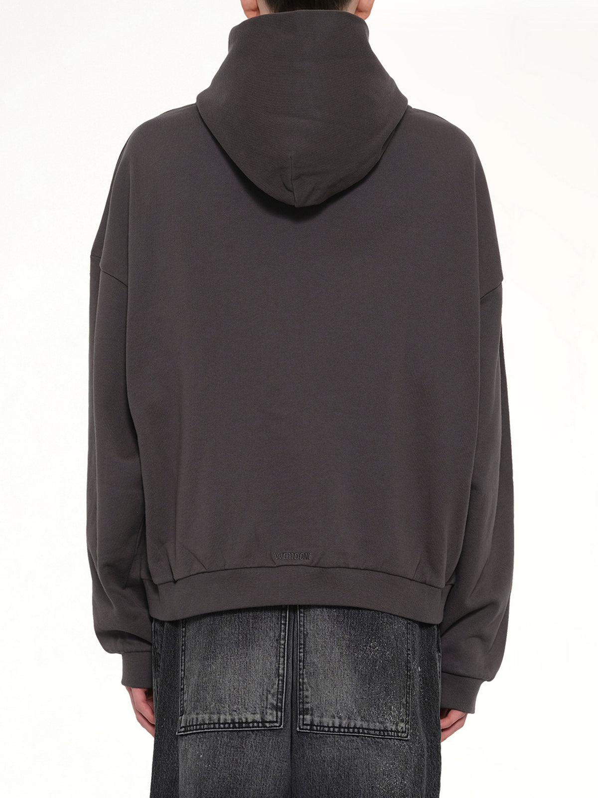 Multi Logo Print Hoodie in Grey