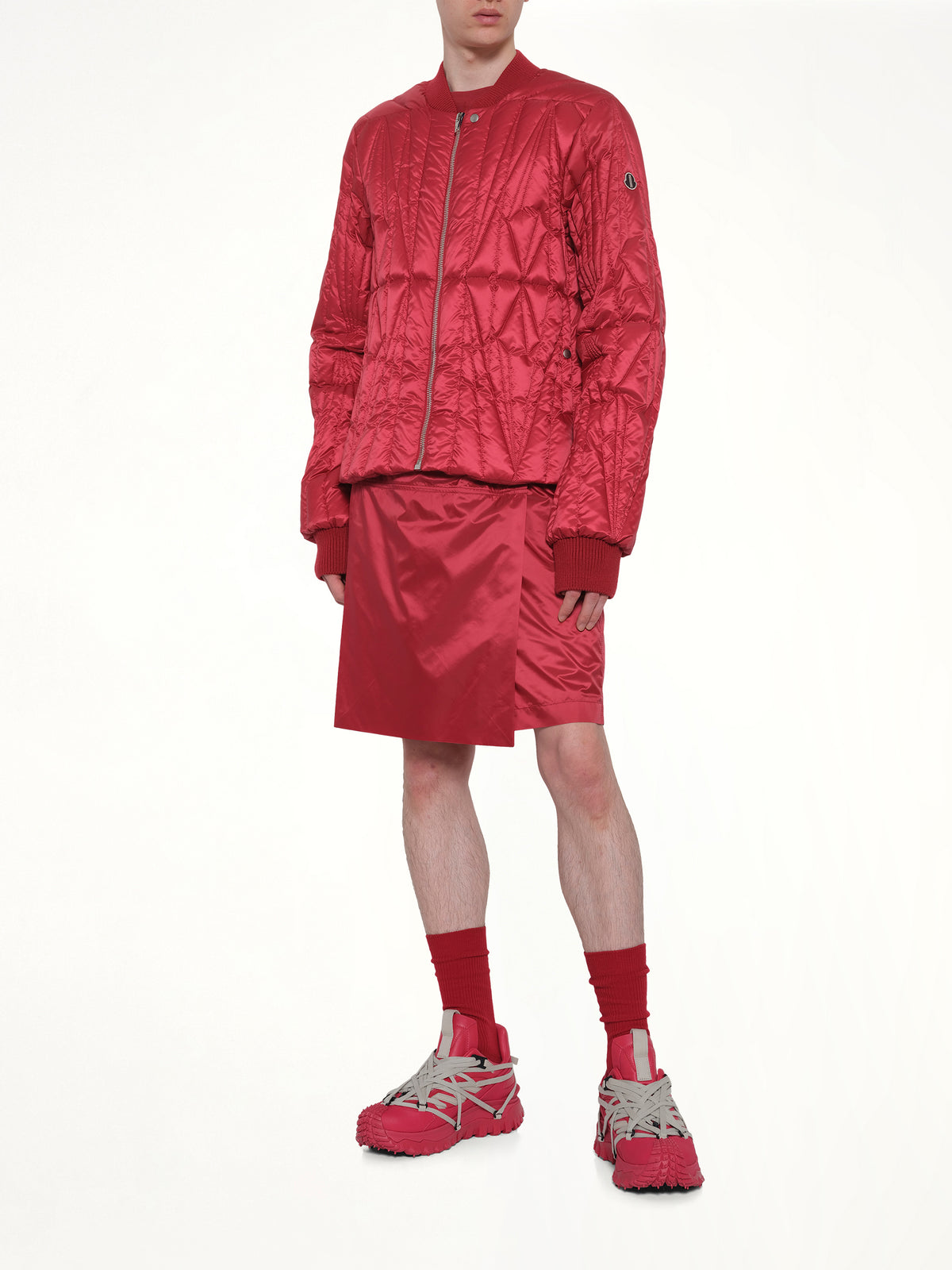 Rick Owens x Moncler Geocamo Flight Jacket in Carnelian