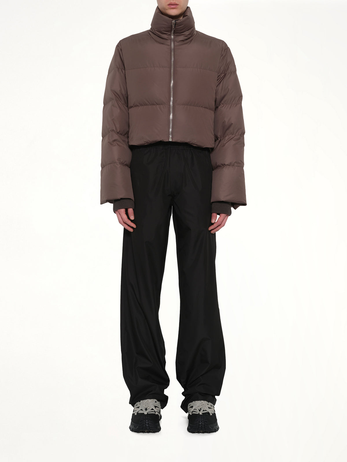 Rick Owens x Moncler Cropped Cyclopic Jacket in Dark Dust