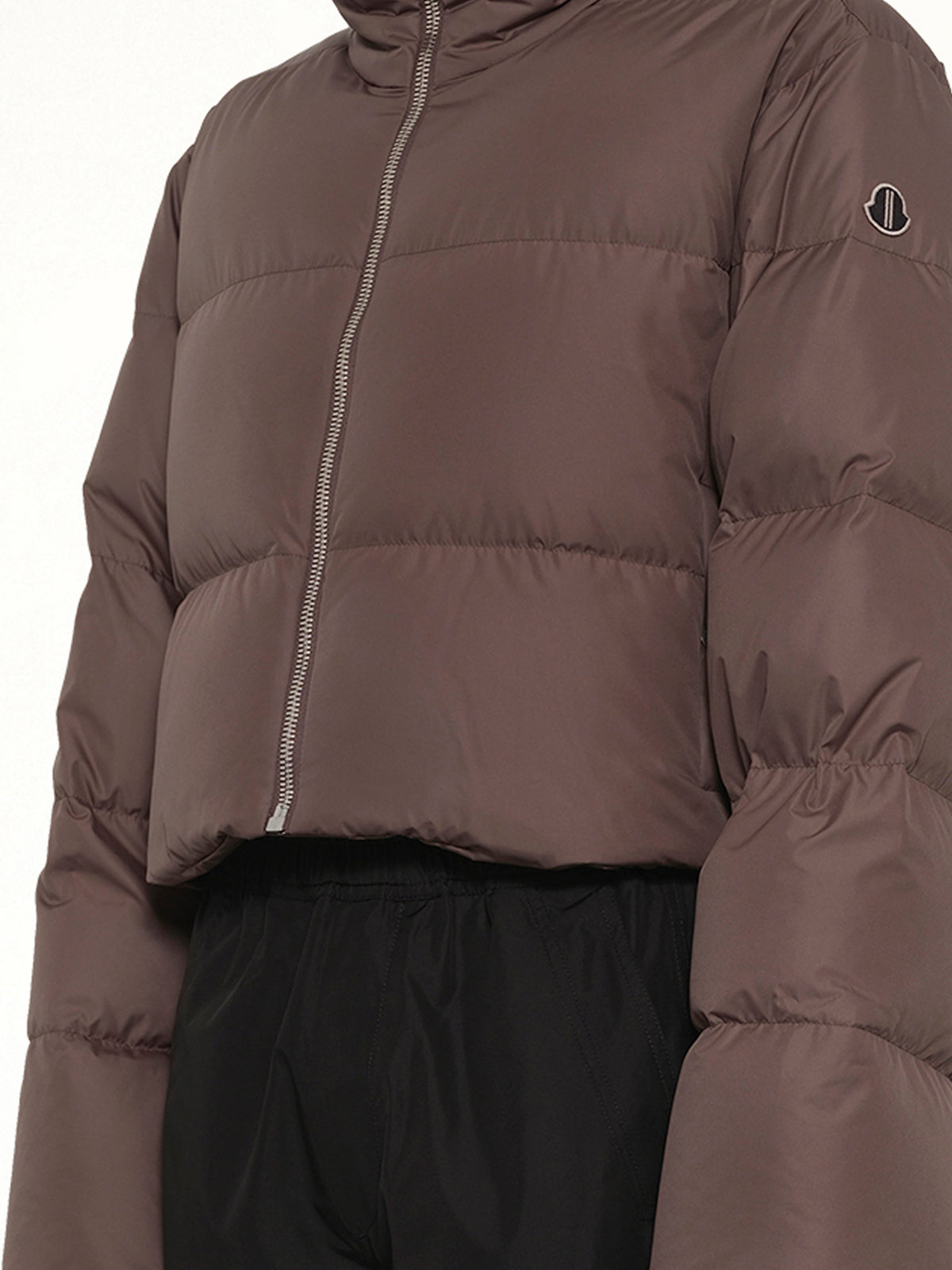 Rick Owens x Moncler Cropped Cyclopic Jacket in Dark Dust