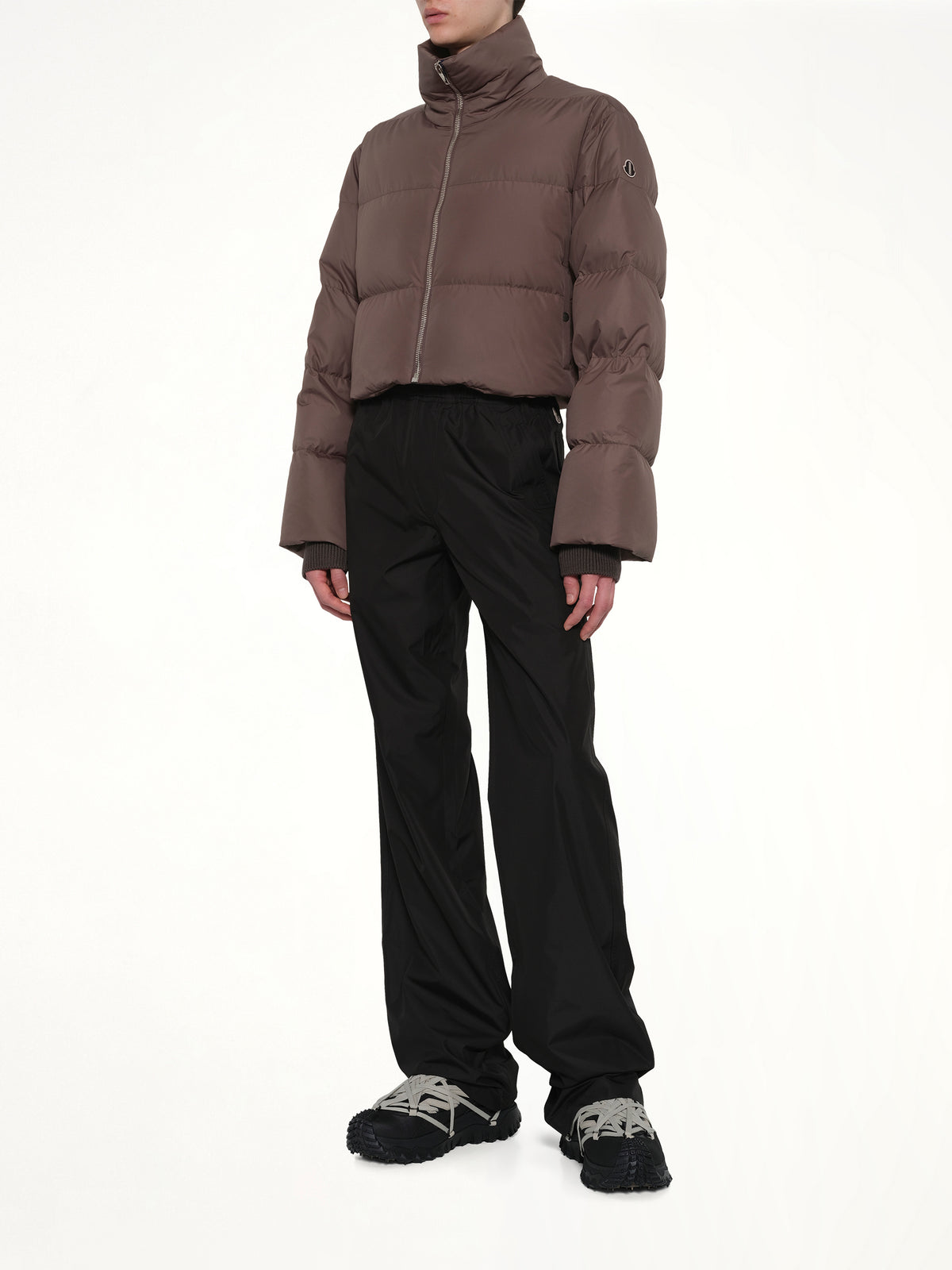 Rick Owens x Moncler Cropped Cyclopic Jacket in Dark Dust