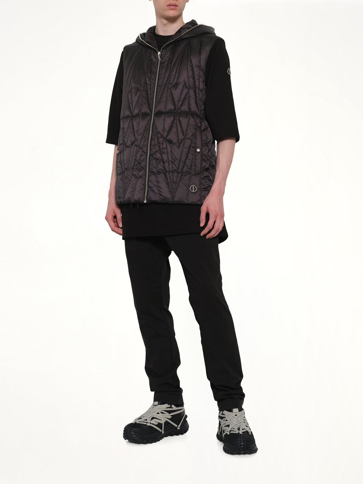 Rick Owens x Moncler Geocamo Ziplock Vest in Black
