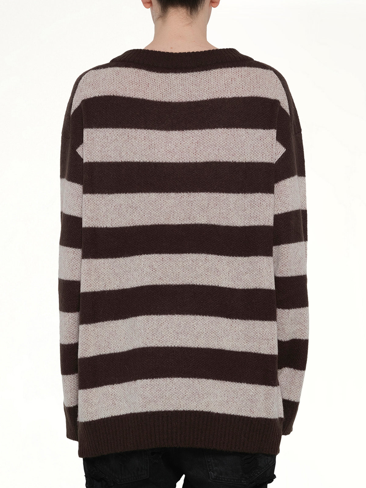 Grunge Stripe Pullover in Brown