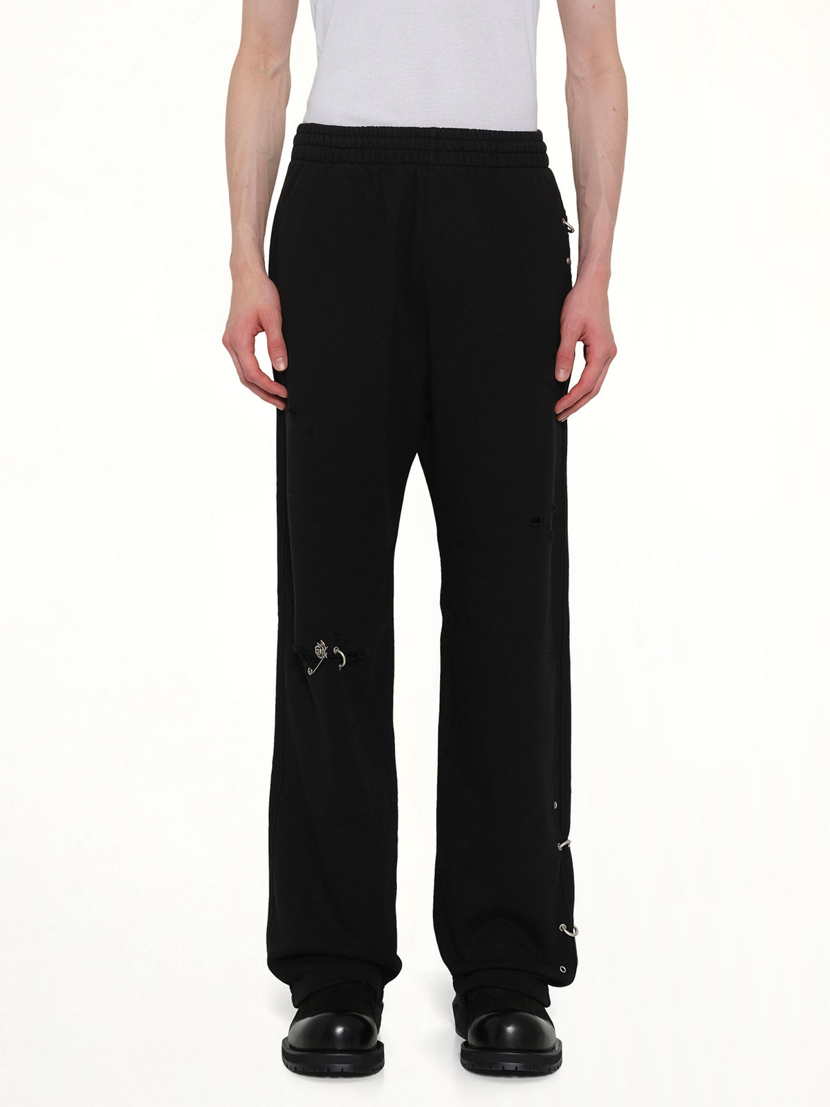 Piercing Detail Sweatpants in Black