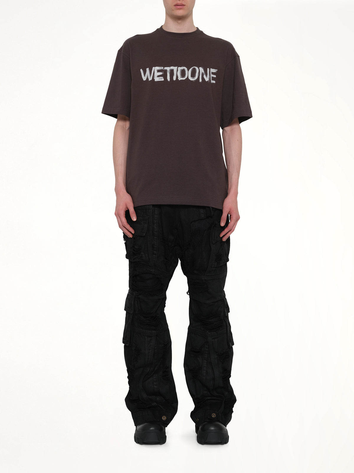 Logo Painted T-Shirt in Charcoal