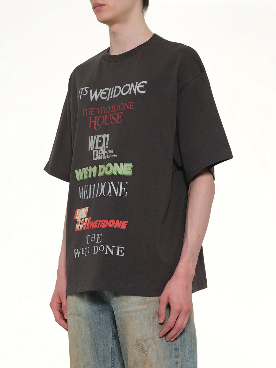Multi Graphic Logo T-Shirt in Grey
