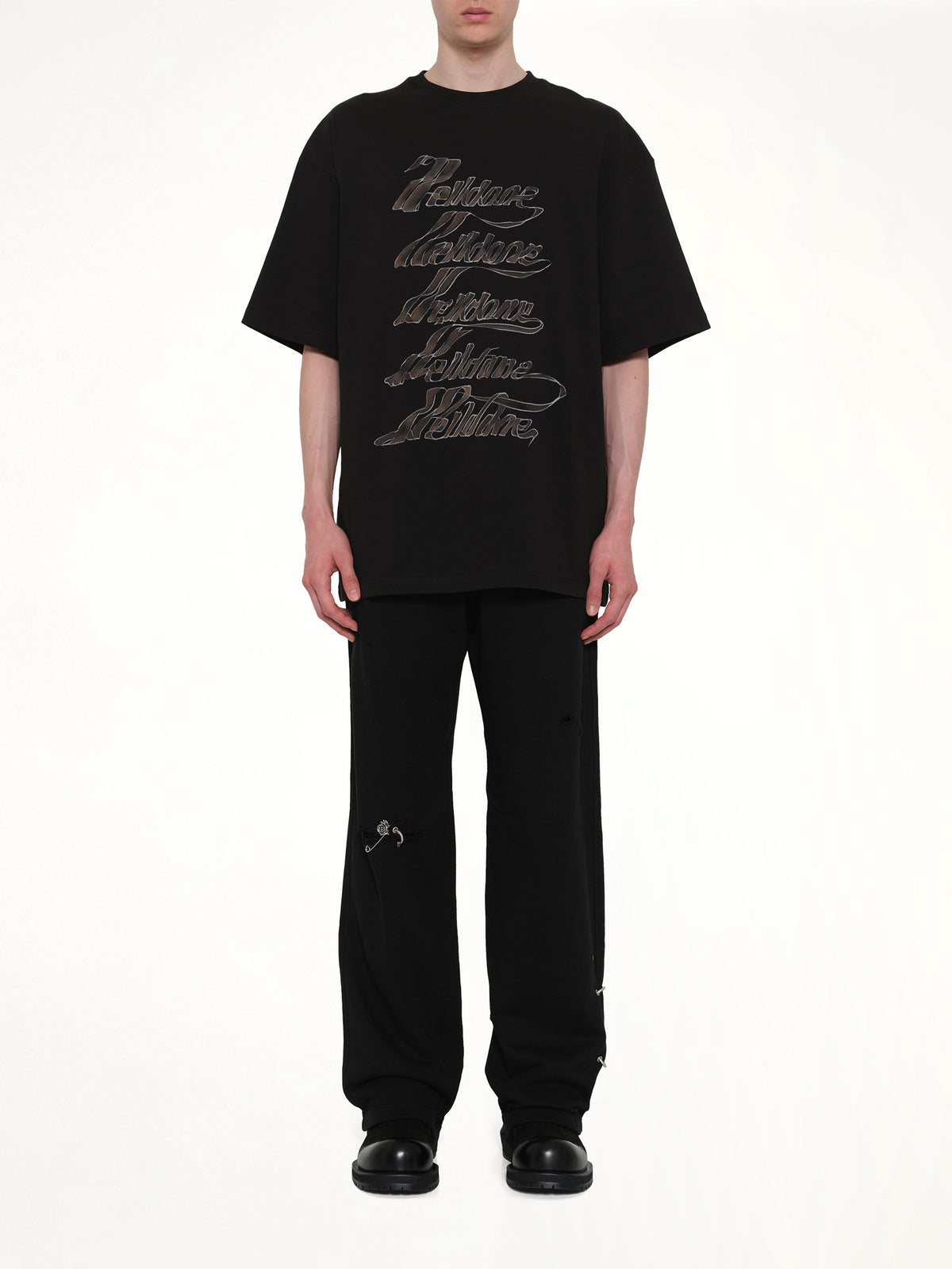 Ribbon Multi-Logo T-Shirt in Black