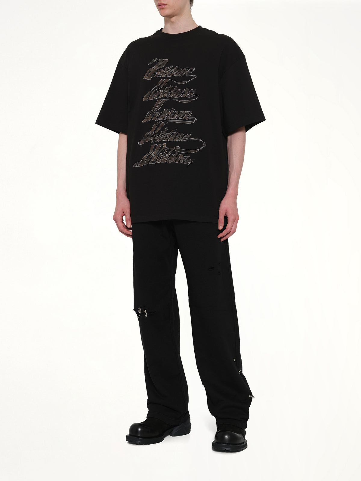 Ribbon Multi-Logo T-Shirt in Black